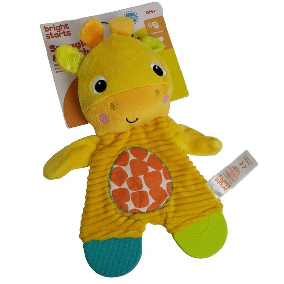 Bright Starts Baby Teether Snuggle & Teethe Giraffe Soft Toy Crinkle Soother - Picture 1 of 8